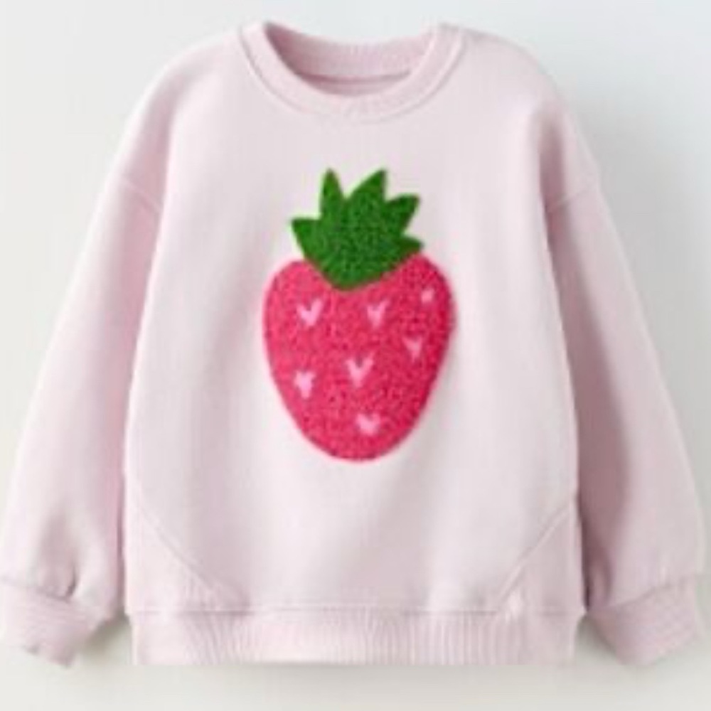 Zara Pink Strawberry Sweatshirt